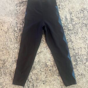 Ultracor Black Leggings with Blue Accents